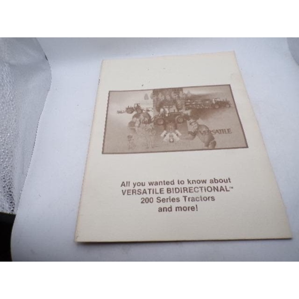 Vintage Versatile Bidirectional 200 Series Tractors Informational Booklet Brochu